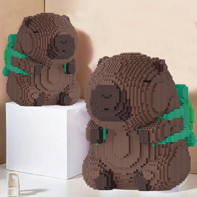 Capybara 25/30CM Finely Assembled Building Block Small Turtles Backpacks Trendy Toy Handmade Toy Indoor Creative Gifts Ornament