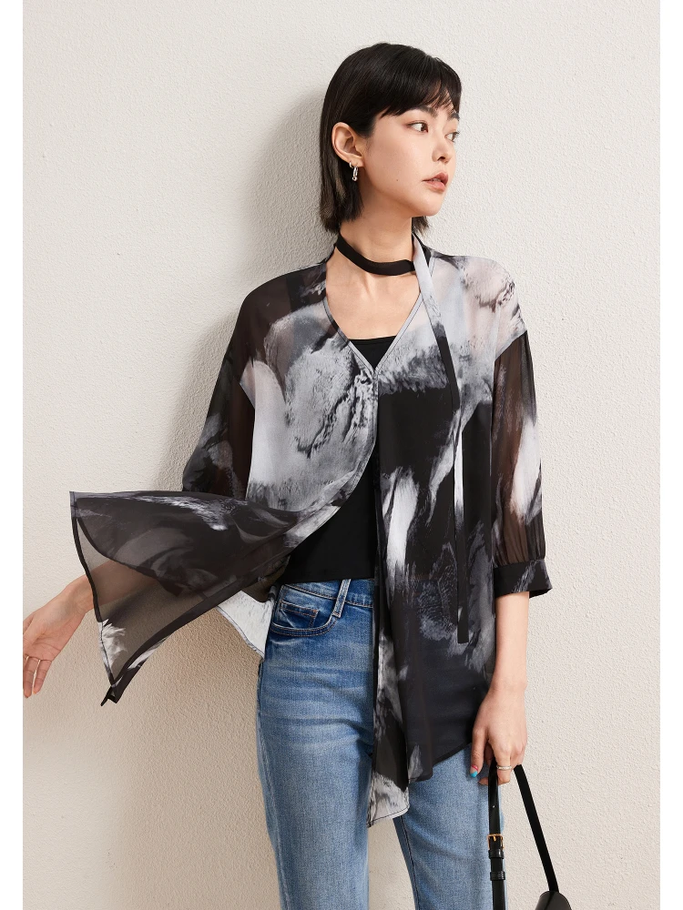 

ChangDX Drifting Silk Scarf Lightweight Ele Sunscreen Top Water-Mark Silk Drifting Sensation Free-Size Women's S...