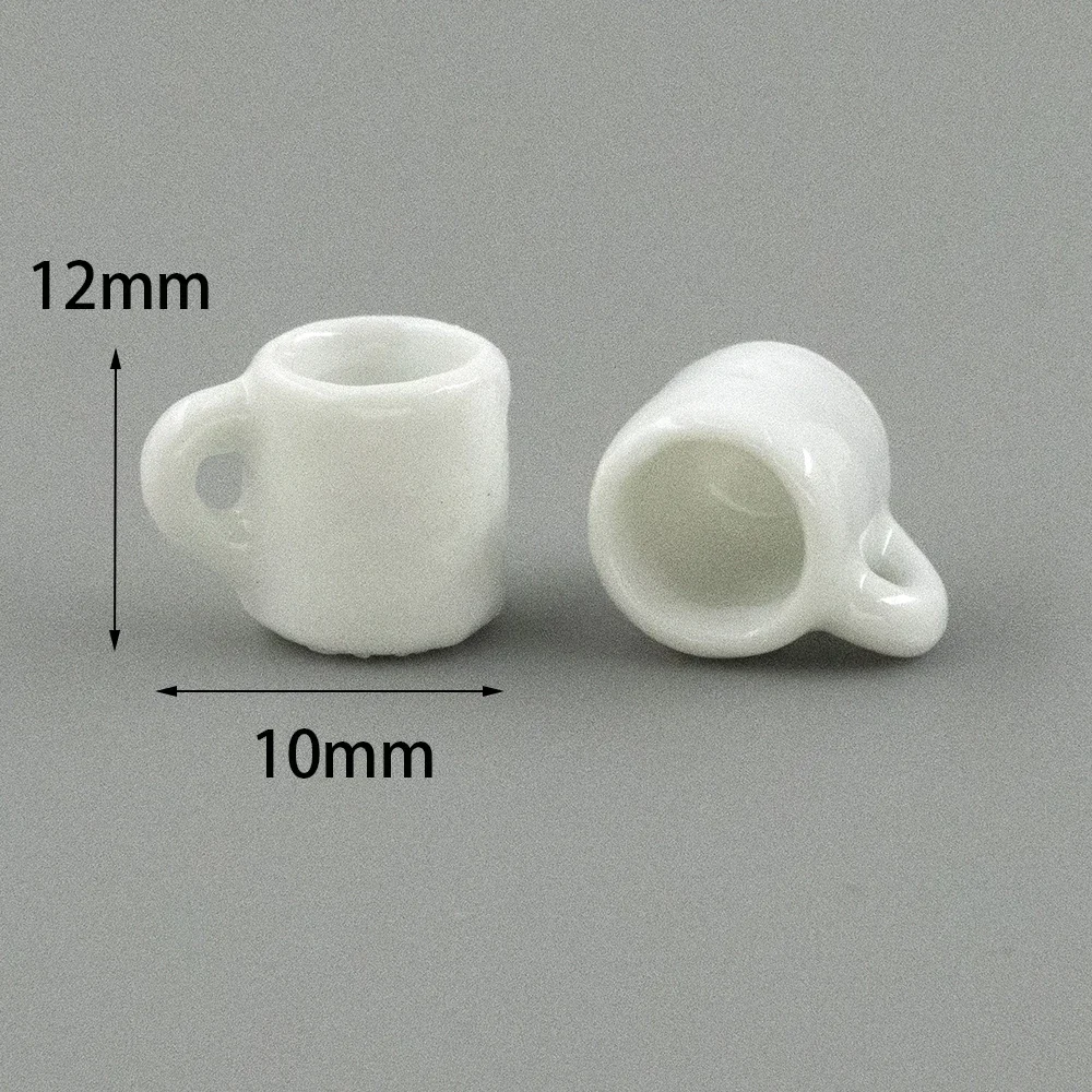 4Pcs 1/12 Dollhouse Miniature Accessories Mini White Ceramic Mug Teacup Water Cup Model for Doll House Decoration ob11 bjd