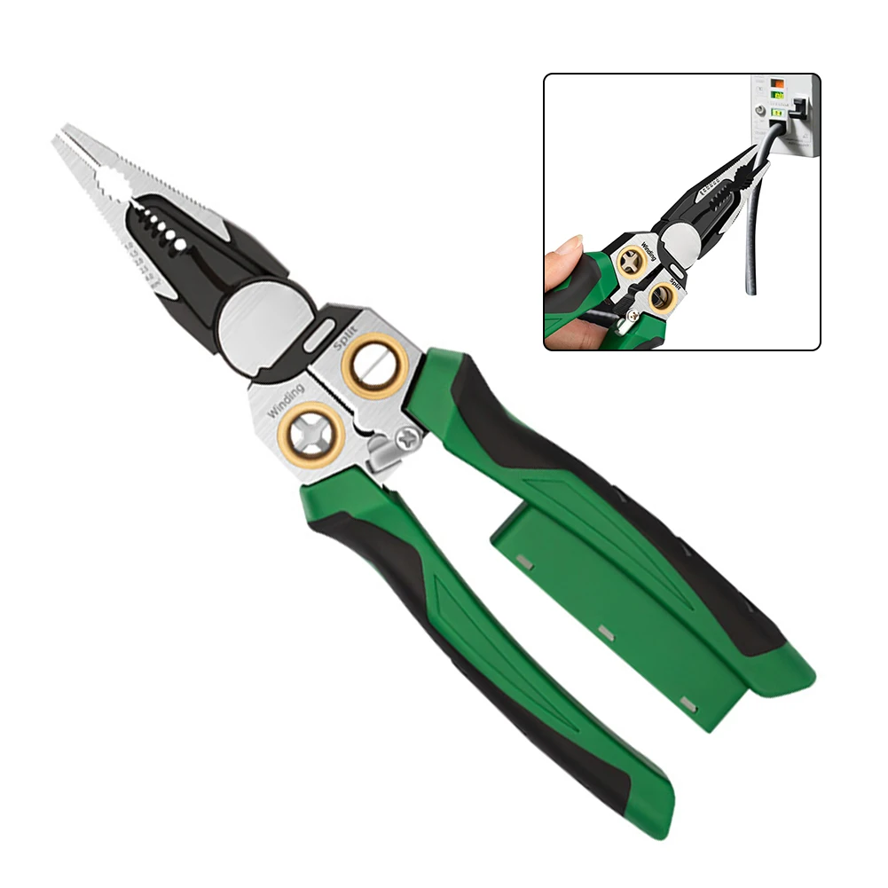 Wire Strippers With Built-in Voltage Tester, Multi-Function Wire Cutters And Crimpers, Ergonomic Comfort Grip Hand Tool