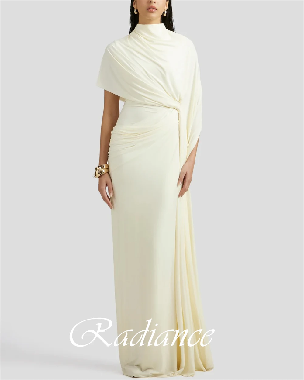 Customized Exquisite Pure High Collar Evening Dress Temperament Sheath Celebrity Gowns Fashion Ribbons Special Occasio image 5