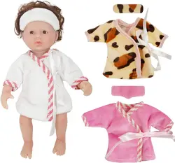 Reborn Baby Doll Clothes 5-7 Inches Mini Baby Doll Clothing Outfit Accessories Nightgown Set 3 Pices Sets