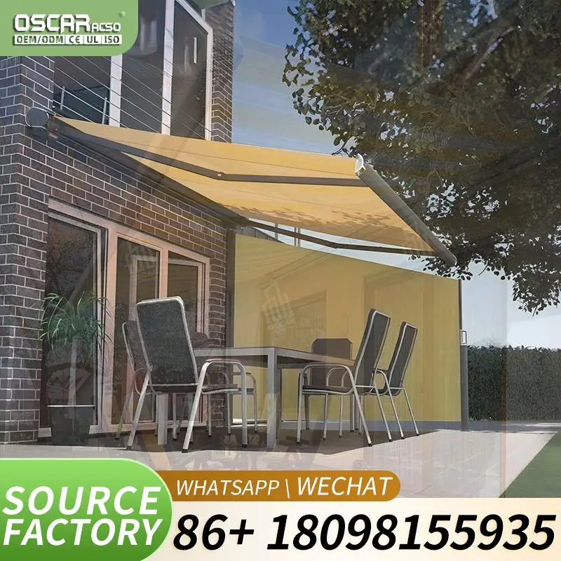 Swing Retractable Outdoor Shading Window Balcony Awning for Terrace Patio Garden Retractable Awning
