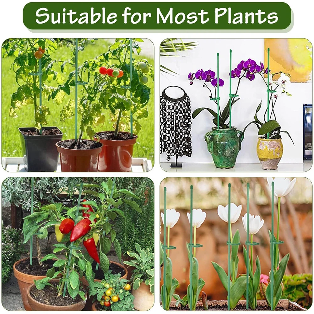 Plant Stakes Plant Support Stakes Suitable for Indoor Outdoor Plants Green Plant Stick Support Potted Plants Floral Vegetable