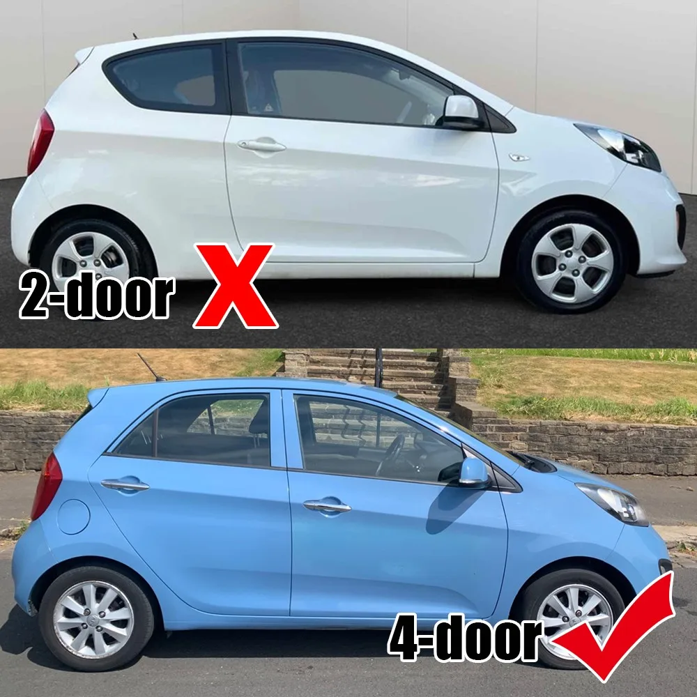 For Kia Picanto 2012-2025 Car Rear Window Quarter Louver Shutter Cover Side Vent Trim Sticker Scoop ABS Exterior Accessories