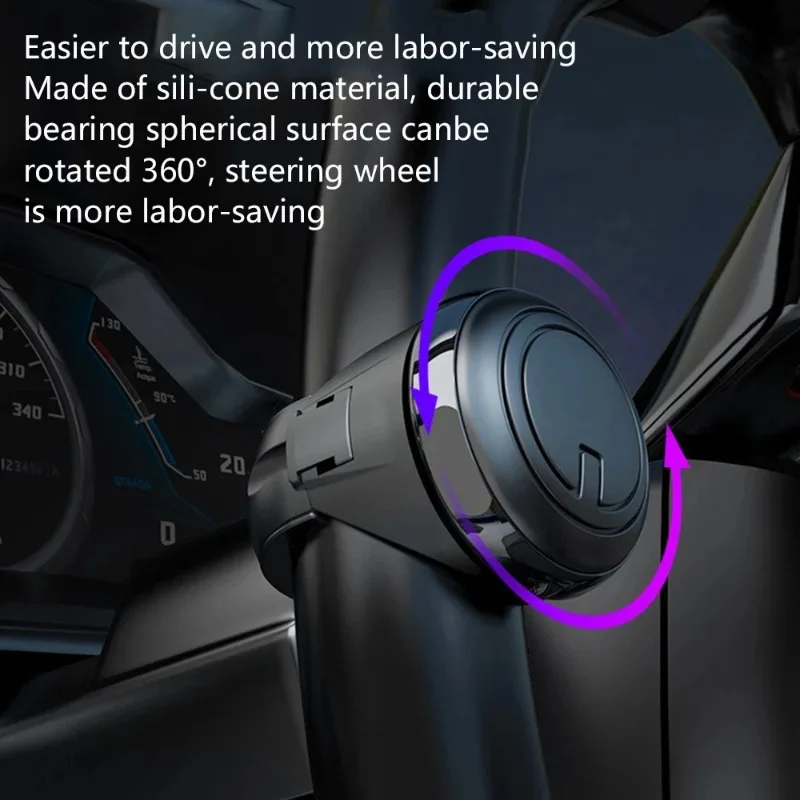 360° Rotation Turning Steering Wheel Booster Metal Bearing Ball Shaped Power Handle Spinner Knob for Enhanced Driving Experience