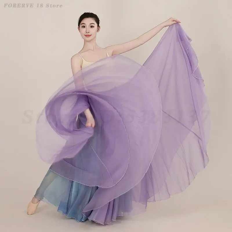 Jupe de danse classique moderne imprimée, Costume de spectacle sur scène, jupes de Flamenco Double face, vêtements d'entraînement élégants pour femmes