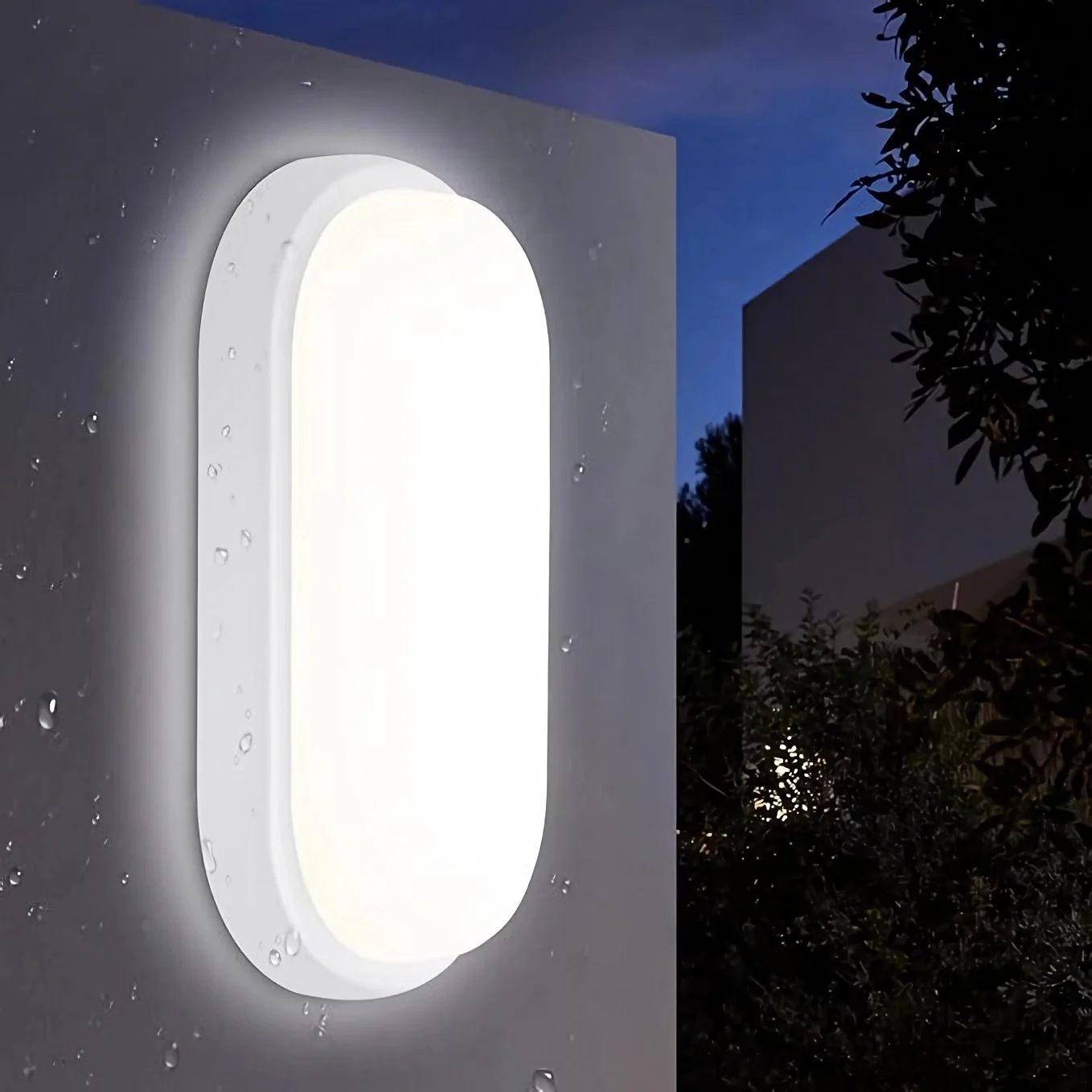 LED-Wandleuchte 18W 1710LM, IP65 Wasserdichte Decken- oder Wandlampe, Ovale Leuchte für Badezimmer Balkon Flur Keller Garten