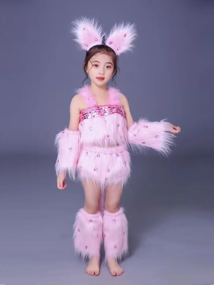 Costume de danse d'Halloween pour enfants, chat sexy pour filles, olympiques de cosplay d'animaux pour enfants