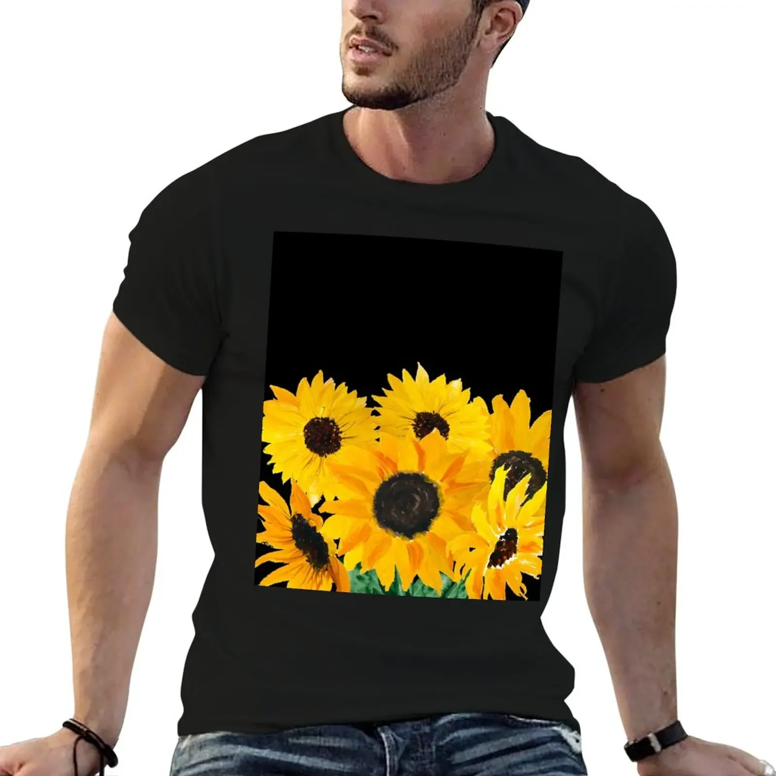 

Painted sunflower bouquet T-Shirt graphic shirts Funny t-shirts mens vintage t shirts