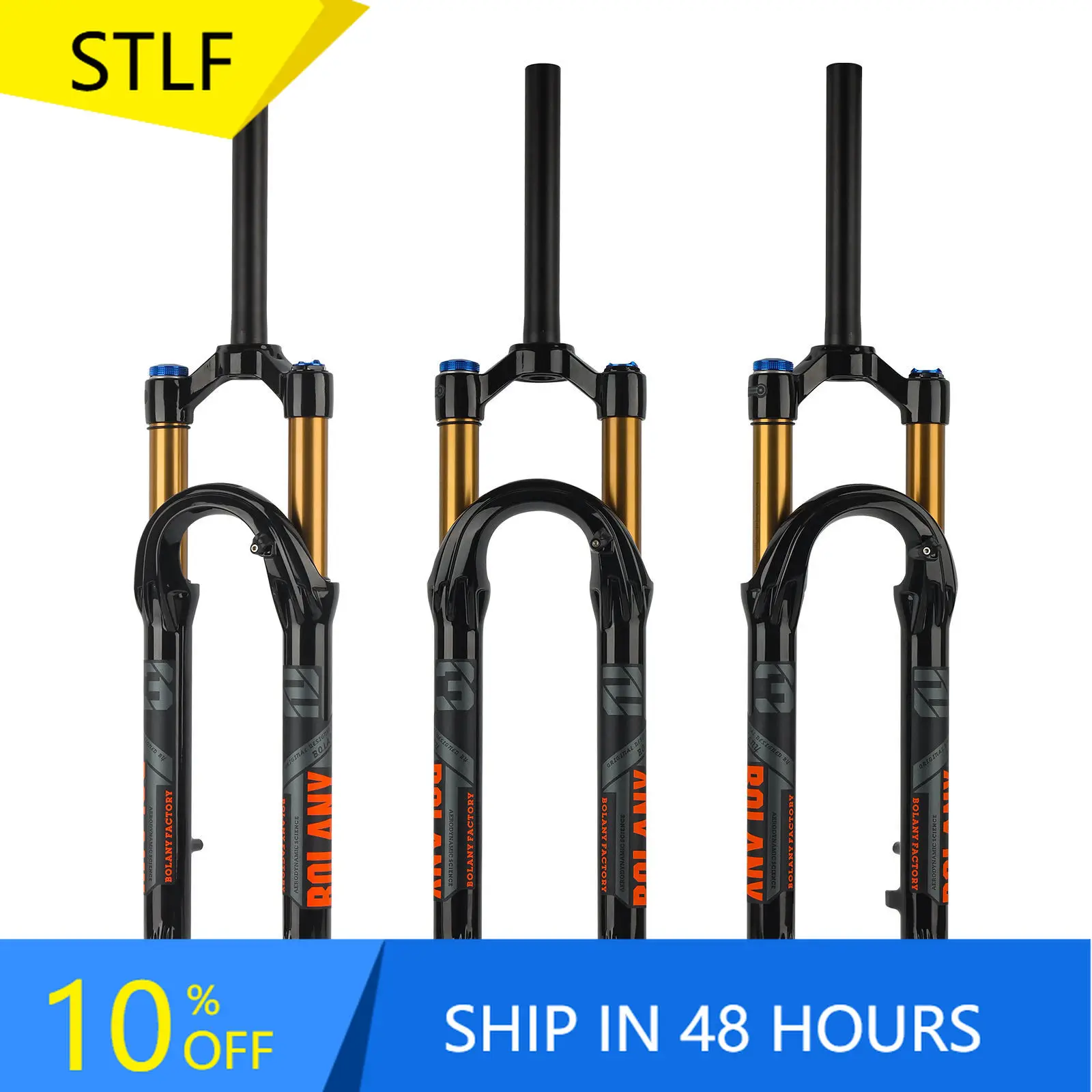 STLF BOLANY Bike Suspension Fork 175mm Travel MTB Fork XC DH AM Down Hill Thru Axle Fork Bicycle Rebound Adjustment Suspension