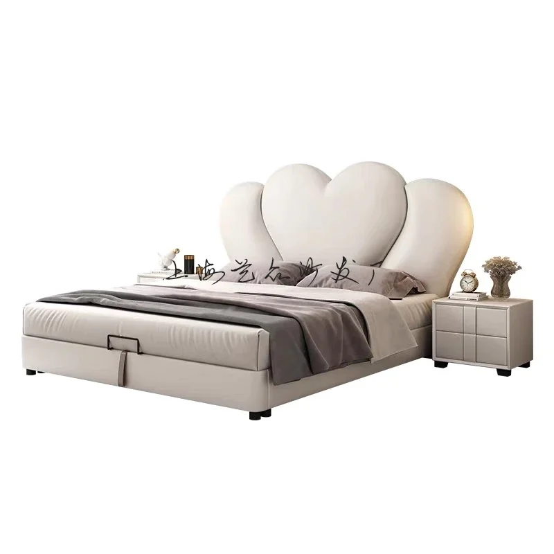 Princess bed pink girl heart headboard bedroom girl Internet celebrity  girl fantasy castle children