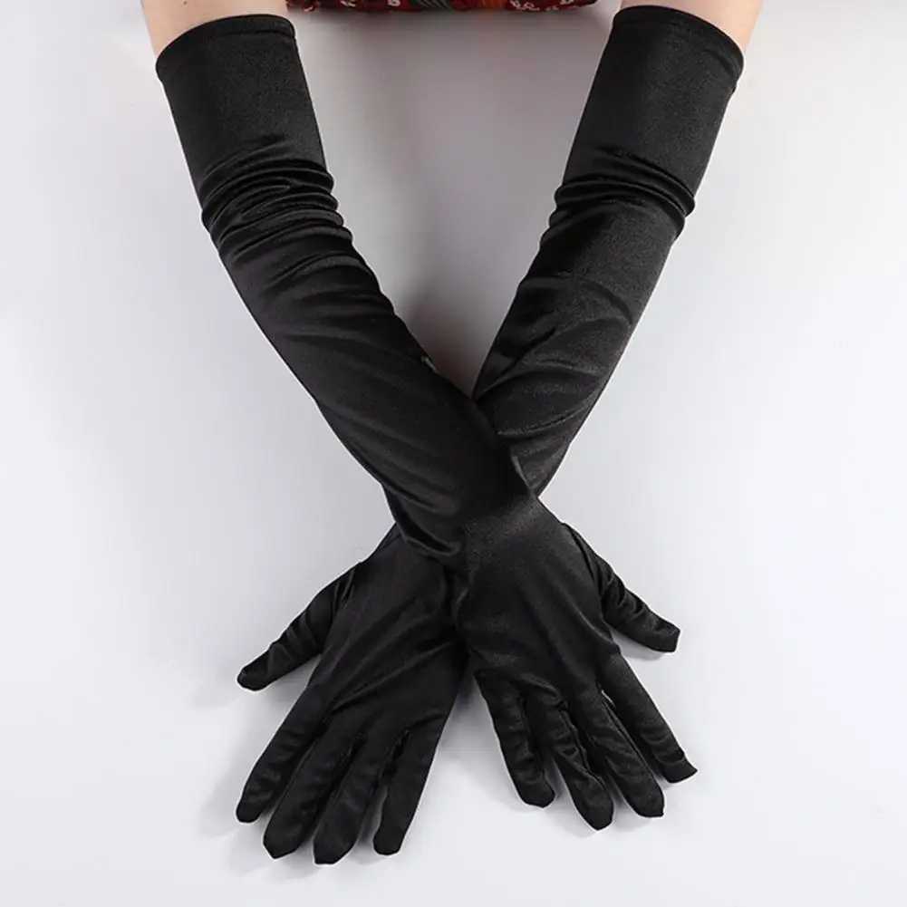 Wedding Gloves Women Ultra Thin Gloves Tulle Elbow Long Wedding Bride Dress Mittens Wedding Holiday Party Full Finger Long Glove