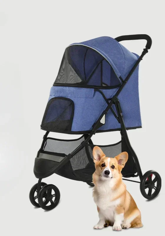 

Outdoor Light Three-wheeled Pet Cart, Going Out To Walk Dogs, Small and Medium-sized Dogs, Cats, Trolleys, Pet Supplies