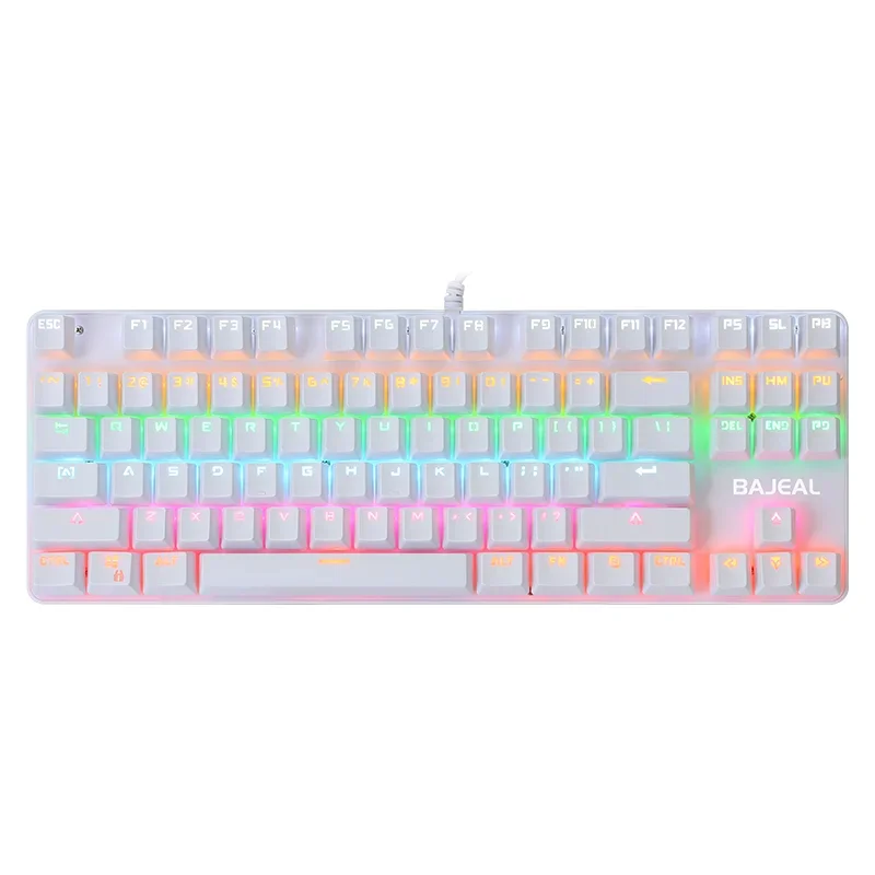 New Arrival K100 Mechanical 87 Keys Keyboard RGB Backlit White+ Pink Gaming Keyboard for Sales