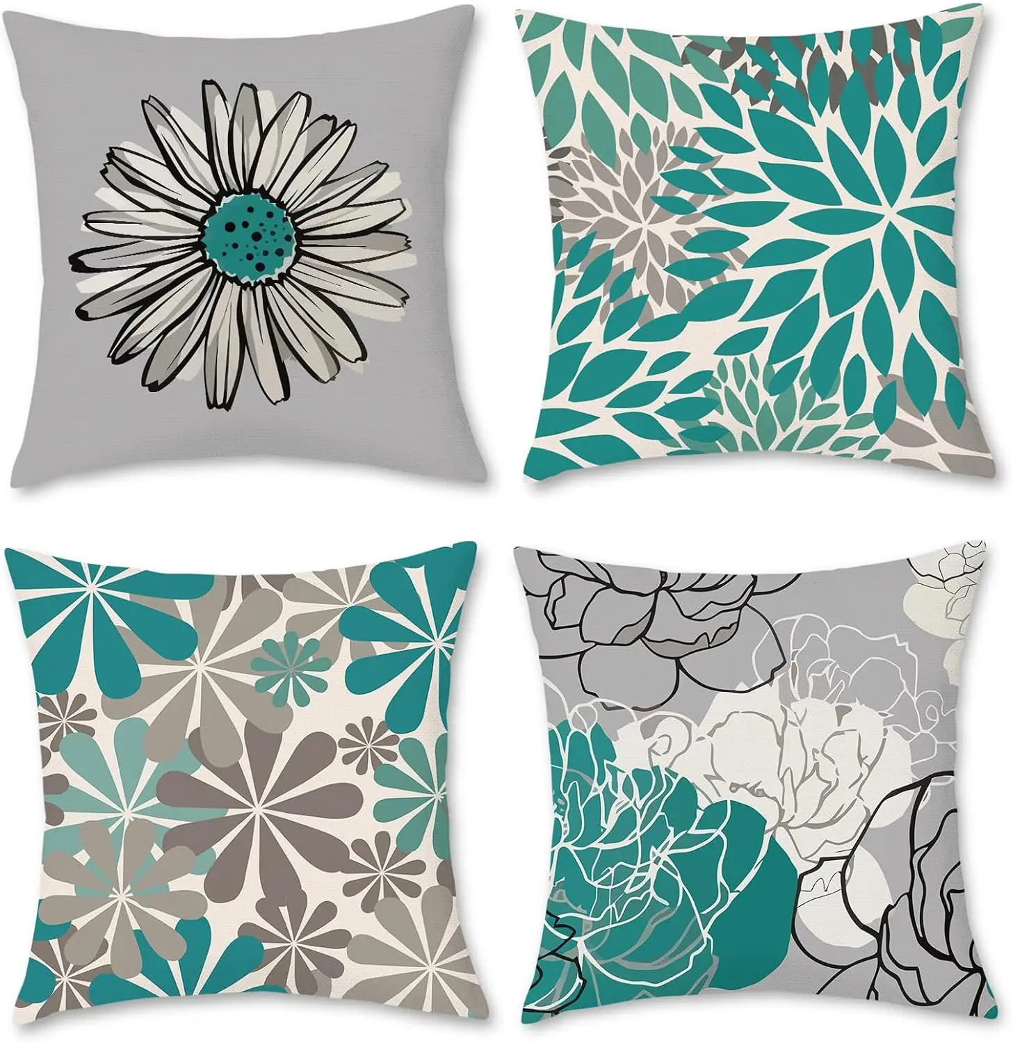 

4Pcs Boho Abstract Throw Pillow Covers, Green Terracotta Leaf Geometric Cushion Cases for Sofa Living Room Bedroom Home Decor