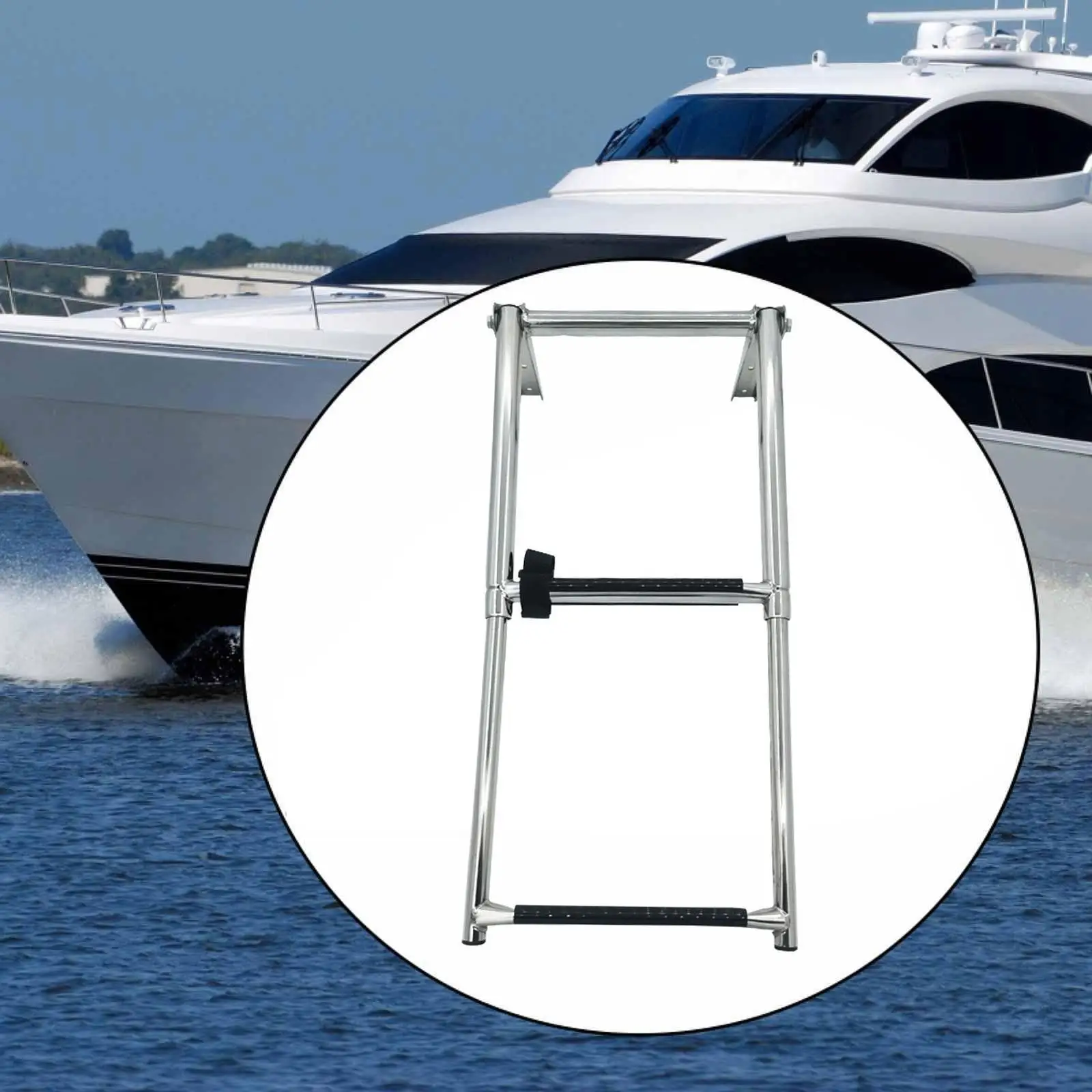 

Under Platform Slide Mount Boat Boarding Ladder Non Slip Extendable Dock Ladder for Pontoon Boat Swimming Pool Yacht Dinghy