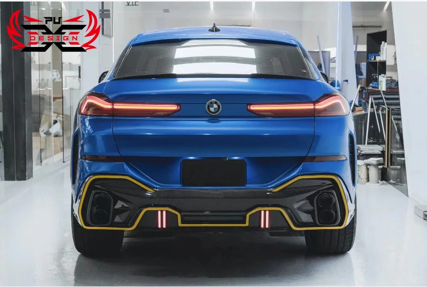 Carbon Fiber Rear Diffuser Rear Bumper Rear Splitter For BMW X6 G06 LD Style Car Body Kit