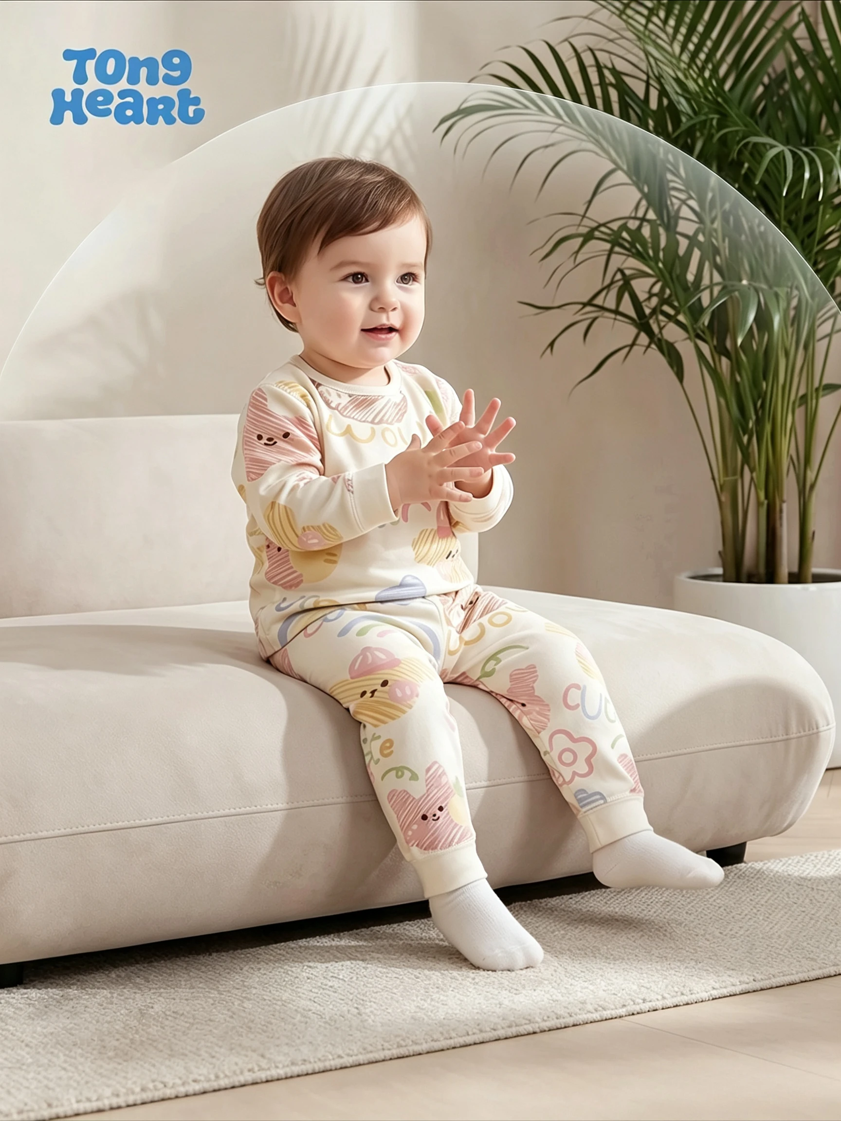 TongHeart Baby Winter- und Herbst-Zweiteiler-Set – Oberteil + Hose. Warm und bequem. Geeignet für Jungen und Mädchen. – Detail 1