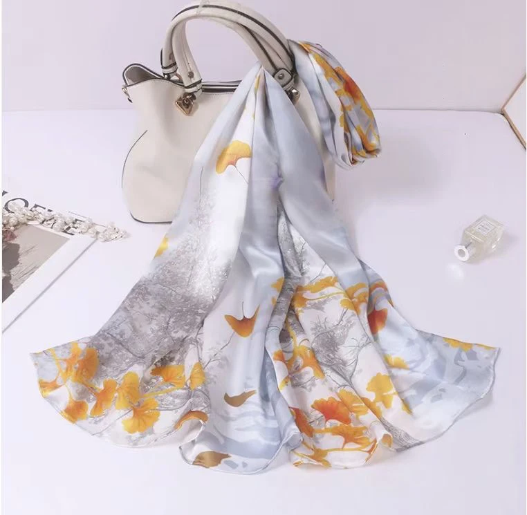 Natural Silk Scarf Fashion Women\'s Scarf Real Silk Scarves Shawl Female Long Silk Scarf Bag Hair Belt Ribbon