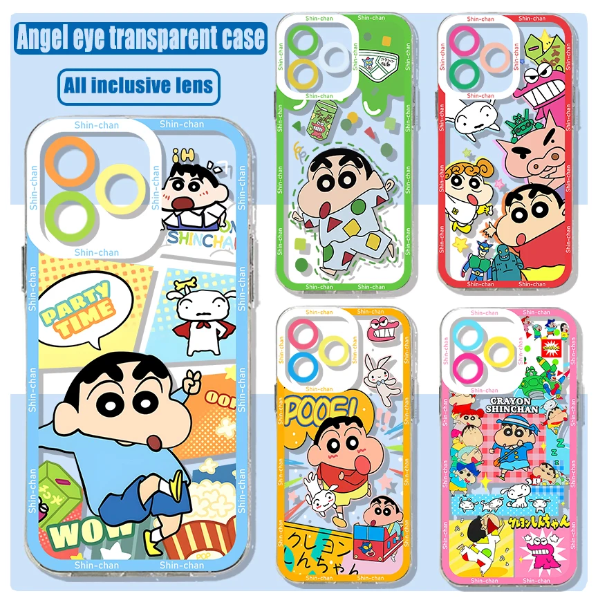 Crayon Phone Case For S-Shin-chans iPhone 16 15 14 13 12 11 Mini Pro Max X XR XSMax 7 8 Plus SE20 Transparent Cover