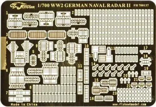 Flyhawk FH700137 1/700 Scale WWII German Naval Radar II - Upgrade Detail Set