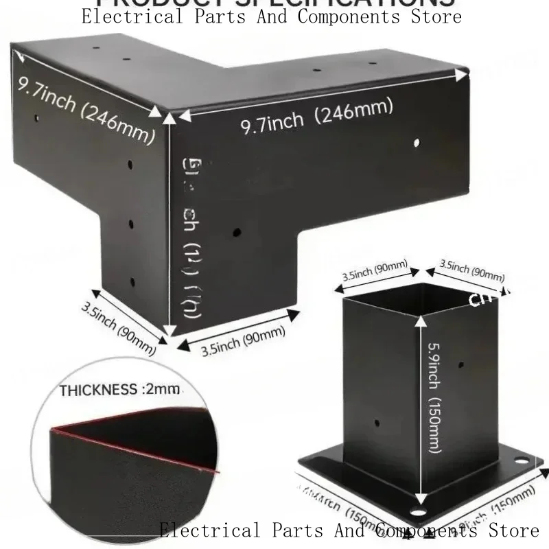 

Heavy Alloy Steel Kit With 3-Way 4X 4 (Actual 3.6 X 3.6) Lumber,Pergola Brackets Suitable FPergolas