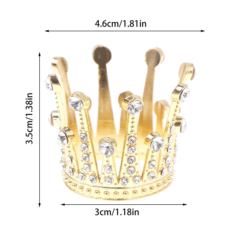 1 шт., креативный мини-топпер с короной, металлический жемчуг, детский декор для торта «С Днем Рождения», топпер для торта на свадьбу, помолвку, вечеринку