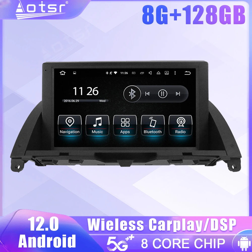 

Android 12 Screen Car Radio For Mecerdes Benz C-W204 2007 2008 2009 2010 GPS DSP Carplay Automotive Multimedia Stereo Head Unit