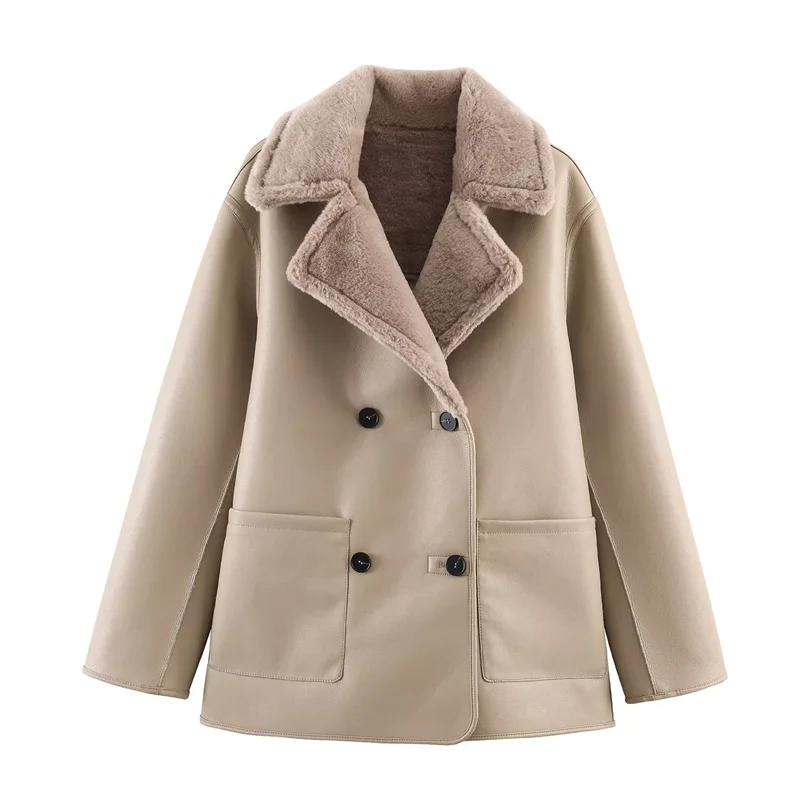 Abrigo de doble cara reversible de calle para mujer Casual Otoño/Invierno 2025 Nueva colección