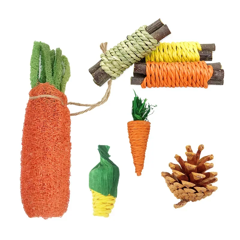 Hamster Tooth Cleaning Toy Guinea Chinchillas Small Animal Chew Toys Bundle For Bunny Molar Grinding Toys Rabbit Accessories