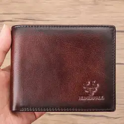 Portafoglio RFID da uomo Porta carte di credito in vera pelle con finestra identificativa Bifold Top Flip / Borsa per soldi maschile con capacità extra