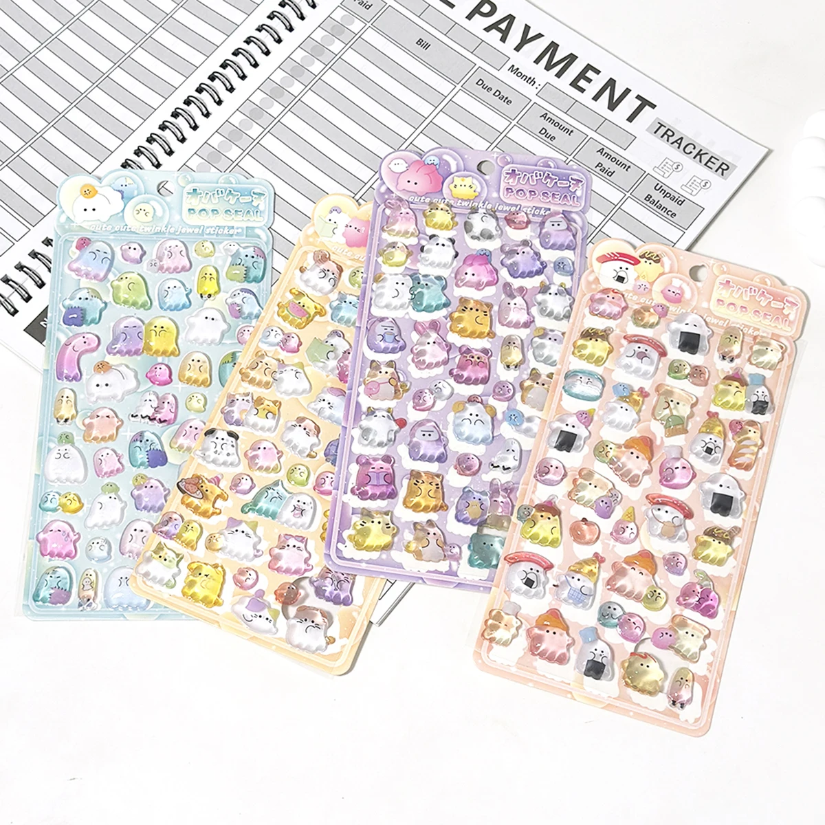 

4 шт. милых прозрачных наклеек Pop Seal — очаровательный декор для журналов, телефонов и поделок. Магазин «Мир аниме»