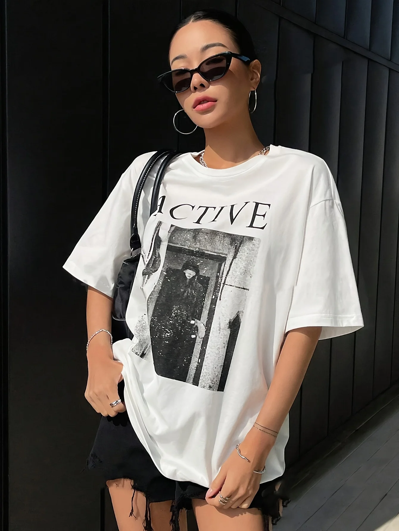 

Футболка с круглым вырезом с буквенным и графическим принтом, повседневный топ с короткими рукавами на лето и весну, женская одежда