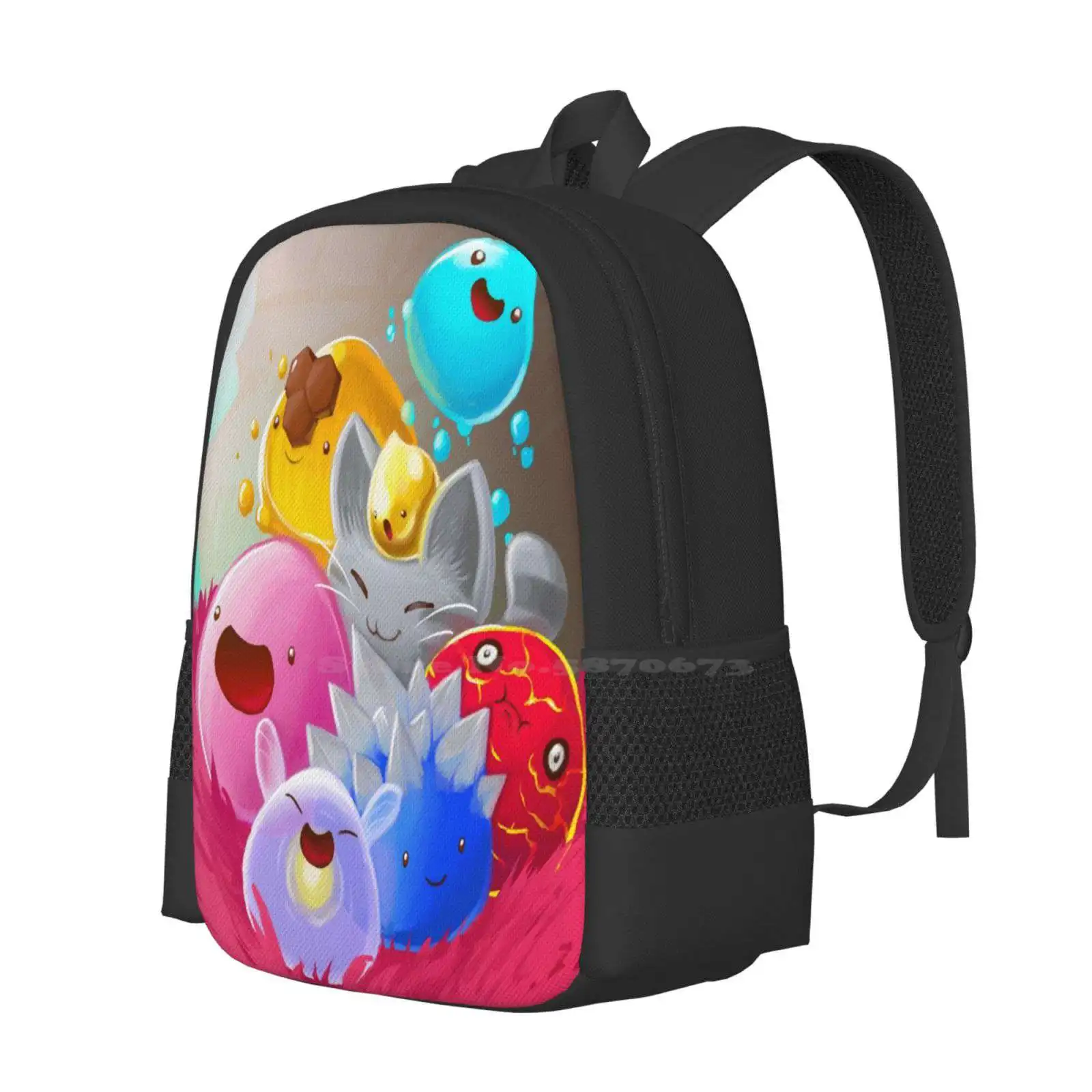 Slime Rancher [ Old ] Pattern Design Bagpack School Bags Slime Rancher Cute Adorable Slimes Tabby Pink Boom Puddle Honey Golden