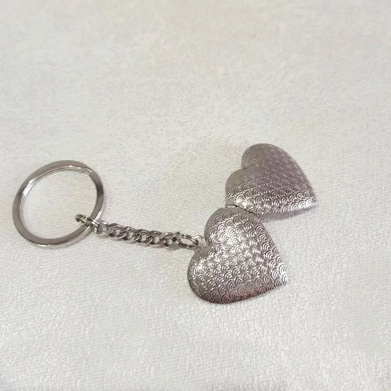 100% الفولاذ المقاوم للصدأ مفتاح سلسلة واي فاي مقياس القلب المنجد قلادة النساء الرجال DIY بها بنفسك حقيبة سلاسل للعائلات وأفضل الأصدقاء مجوهرات #4