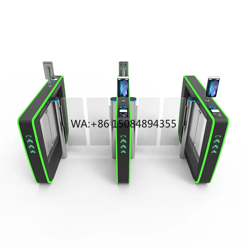 Quick-Pass Anti-Tailgating Swing Gate Turnstiles with Face Recognition for Office Buildings 304 Stainless Steel