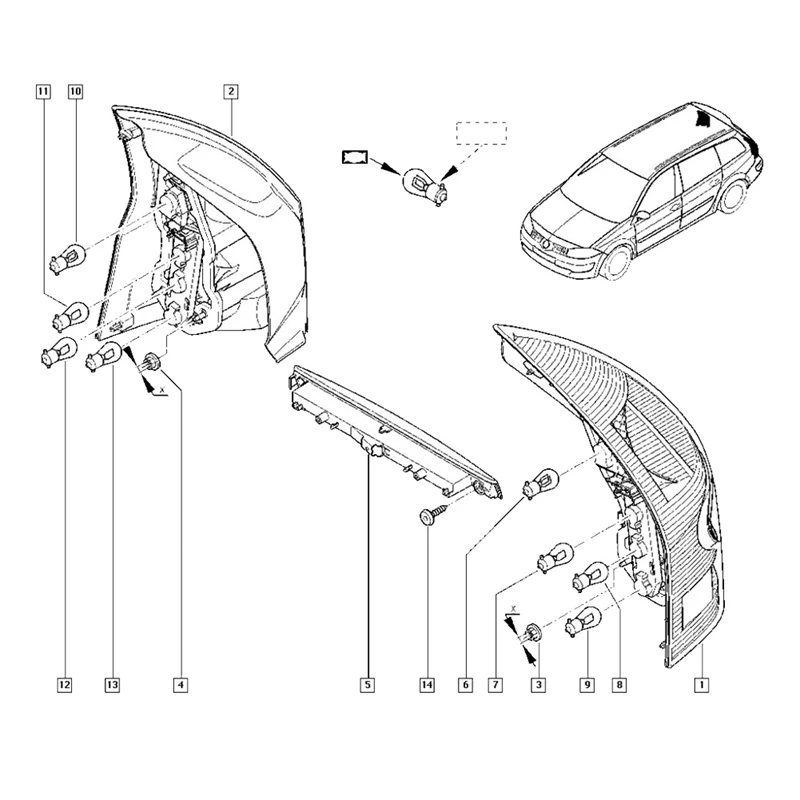 8200175538 auto 3a terza luce di Stop per Renault Megane MK2 MK II 2003-2008 fanale posteriore a LED parti della lampada di terzo arresto