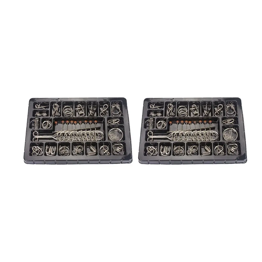 20Pcs Chinese Ring Puzzle Nine Ring Buckle Intellectual Brain Teaser Set Challenge Game Educational Gift