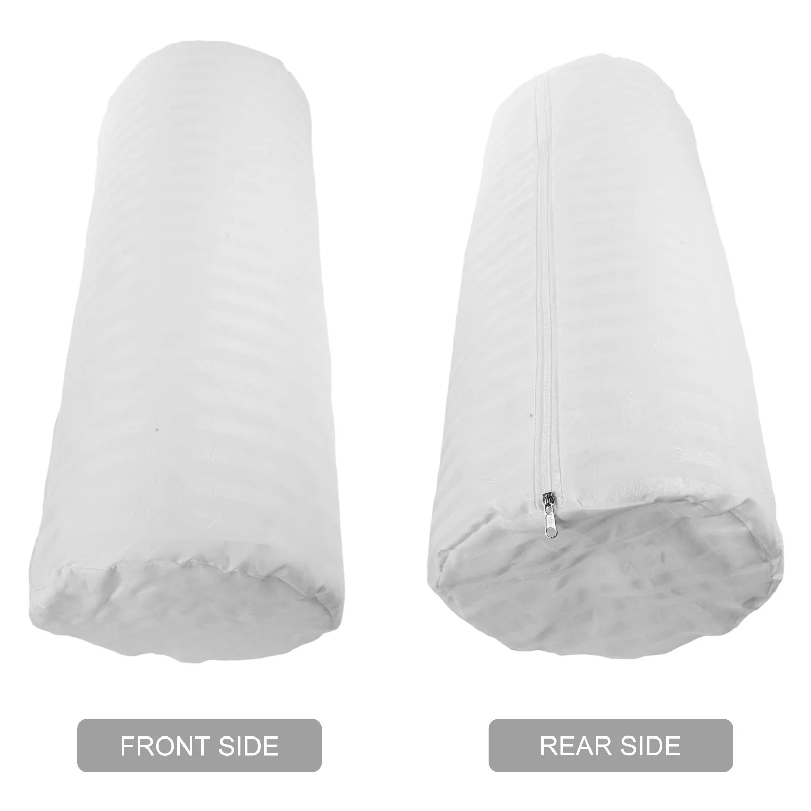Round Cylinder Pillowcase Cover Zipper Bolster Cushion Protector Soft Neck Leg Body Support 20x7.9in Sofa Neck Pillowcase Inner