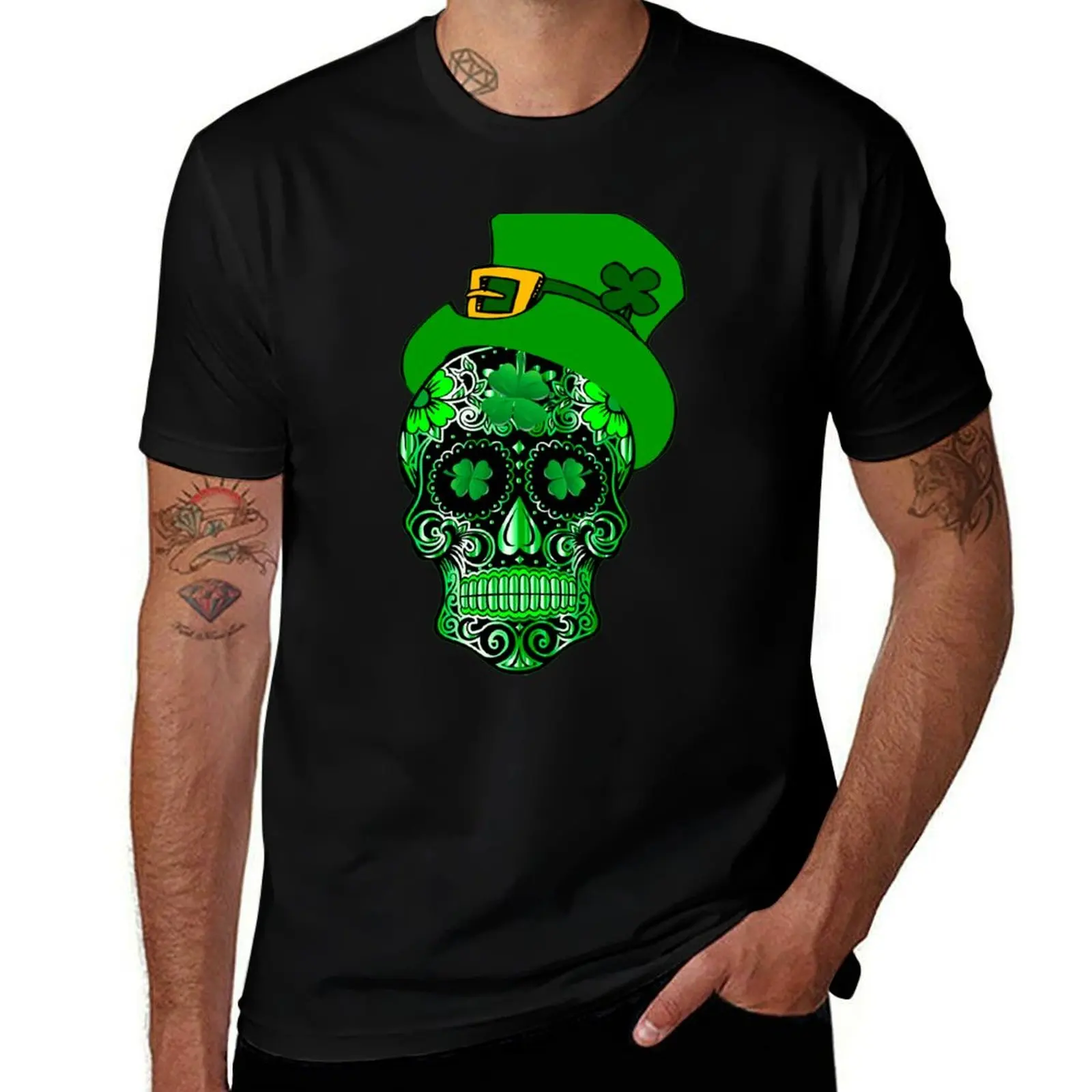 St Patricks Day Sugar Skull Shamrocks - Saint Pattys Day - the best gift for Irish Mexicans T-Shirt