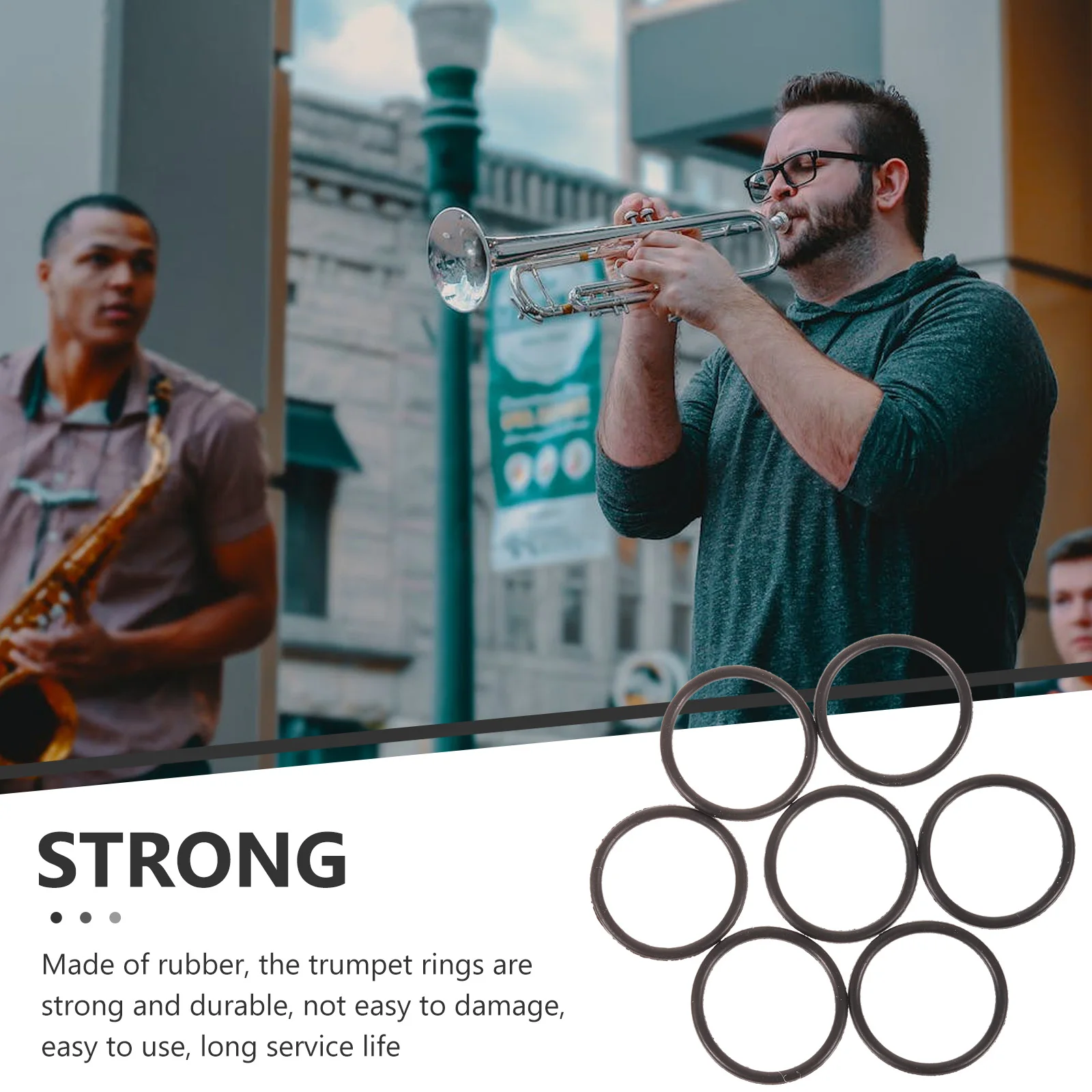 

20pcs Trumpet Slide Rings Rubber Small Durable Flexible Lightweight Musical Instrument Parts Accessories