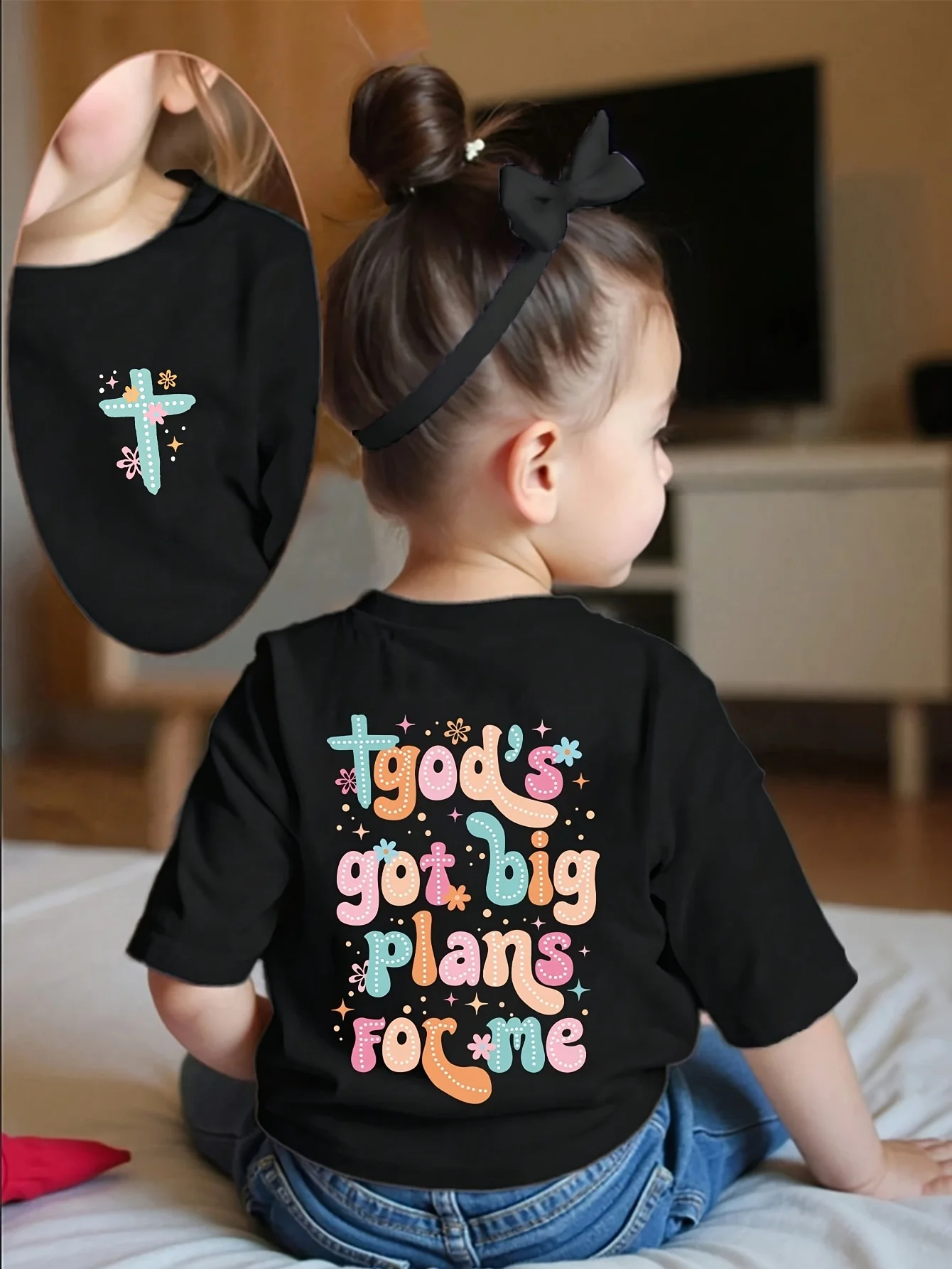 0-3yrs old Infant Baby Letter Printed JUST A GIRL WHO LOVE HER DADDY Short Sleeve T-shirt Tops