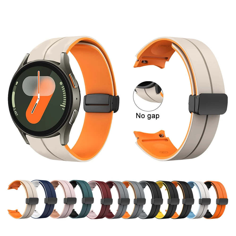 Two tone Original strap for Samsung Galaxy Watch FE 7 40mm Magnetic buckle strap for Galaxy Watch 6 Classic 47mm Man Women Band