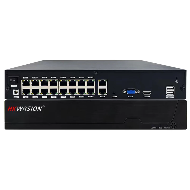 HKWASION-16 Ch 8ch 4ch 5mp 4K 8MP H.265 PoE NVR Gravador para HD 3MP 4MP 5MP Câmera IP, Detecção de Rosto, 48V ONVIF