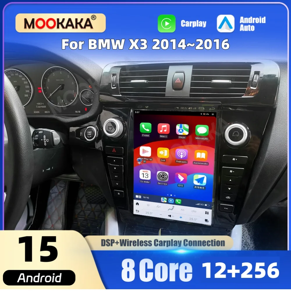 

104 дюйма для BMW X3 2014 2015 2016, вертикальный автомобильный радиоплеер, экран Android, мультимедийная GPS-навигация, головное устройство, авто Carplay