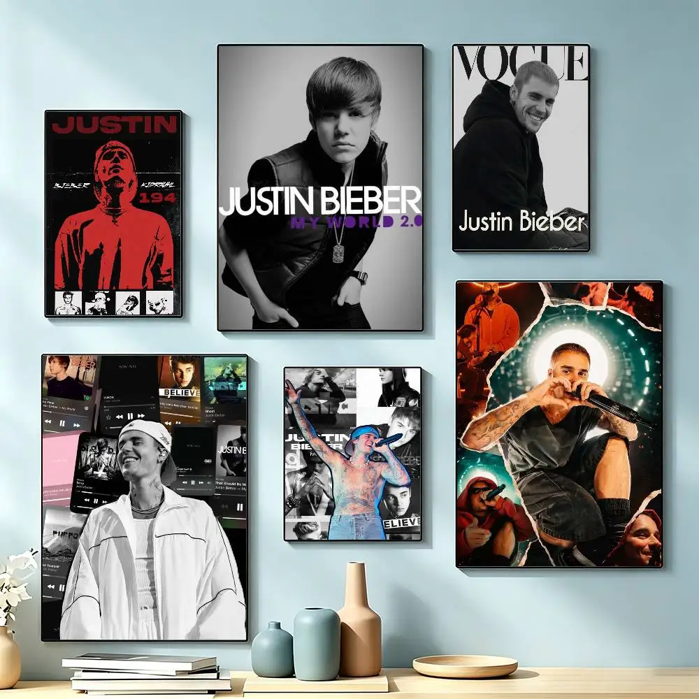 Back in the spotlight Justin Bieber Poster High Quality Dorm Living Room Aesthetic Wall Decoration Painting Stickers Gift