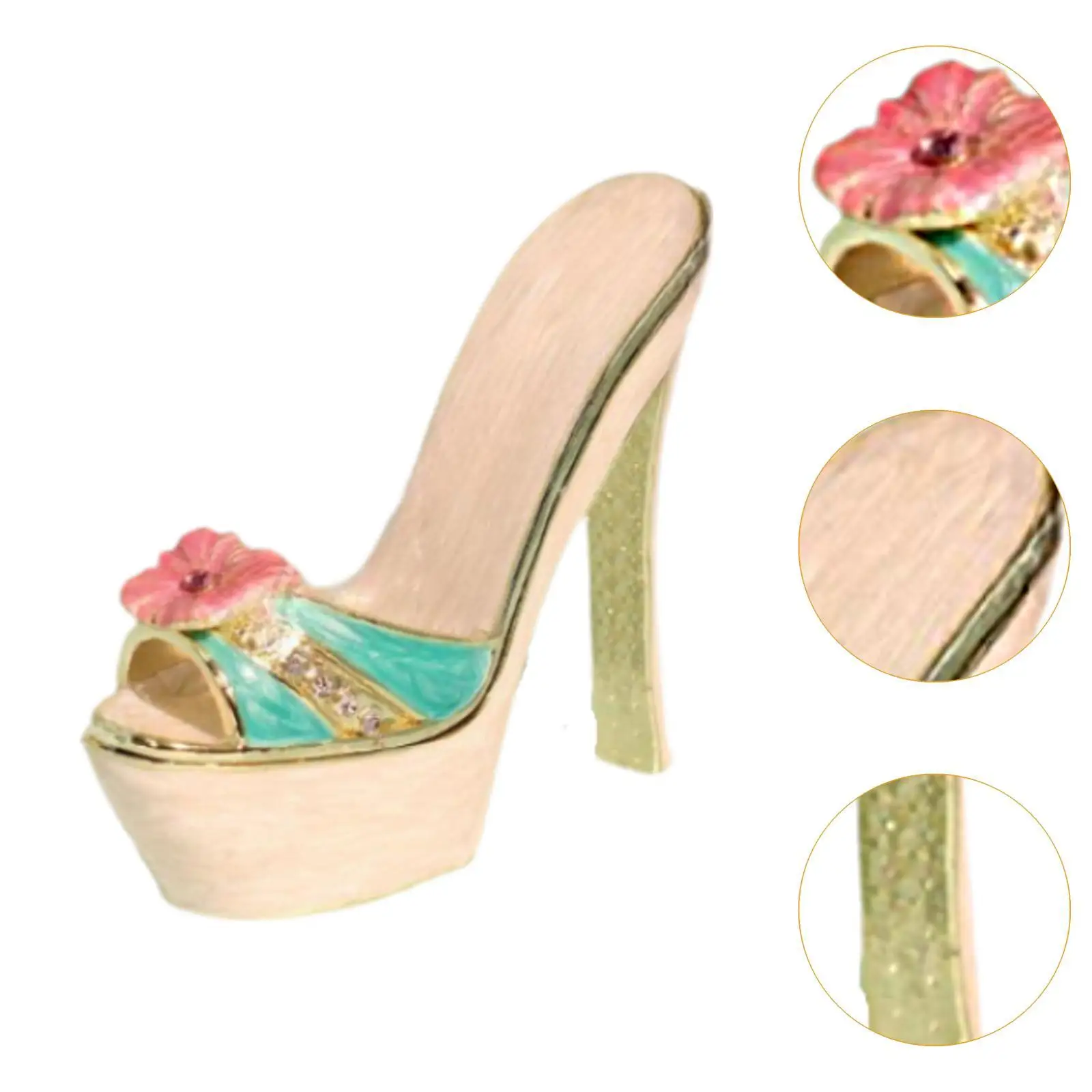 High Heel Jewelry Box Enamel Trinket Box for Pendants Earrings Home Decor