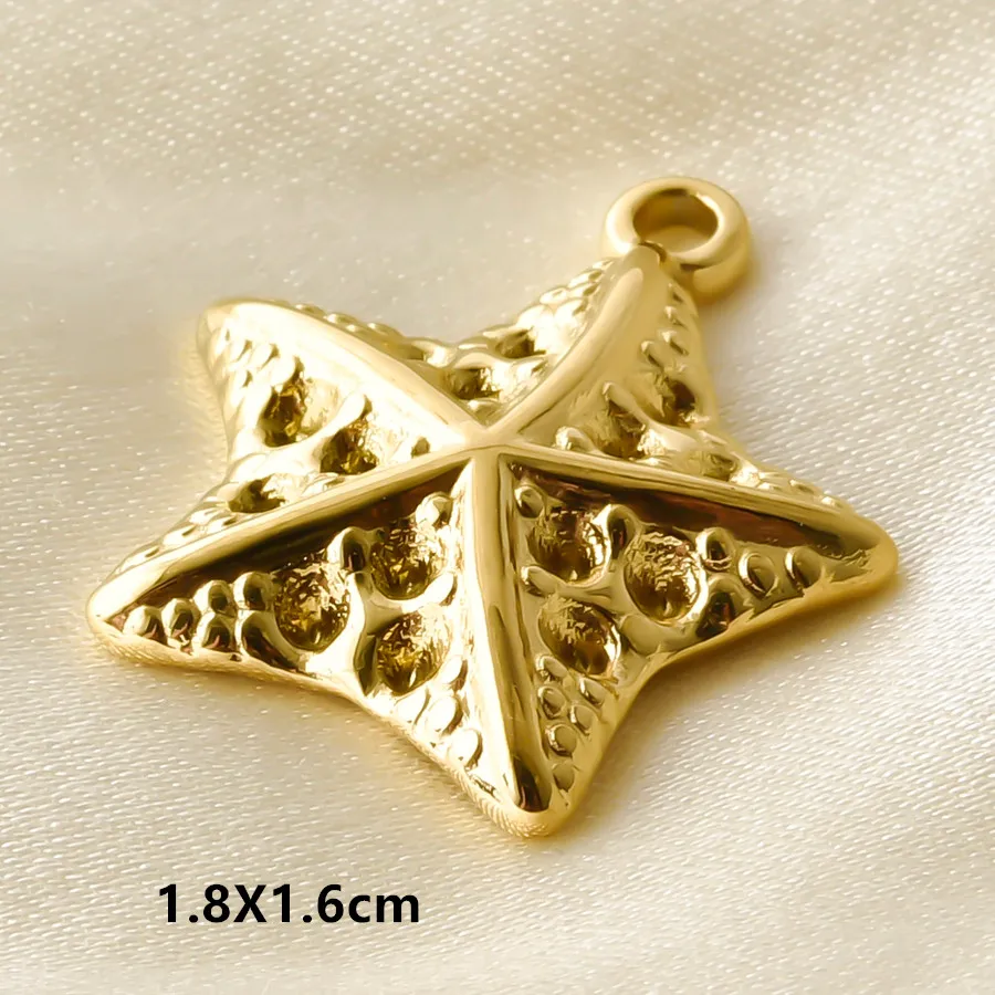 2/6 Stück echt vergoldete Anhänger mit Meeresmotiven, Emaille-Wellen, Seepferdchen, Schildkröte, Edelstahl-Charms für die Schmuckherstellung, Schlüsselanhänger, Großpackung – Detail 18