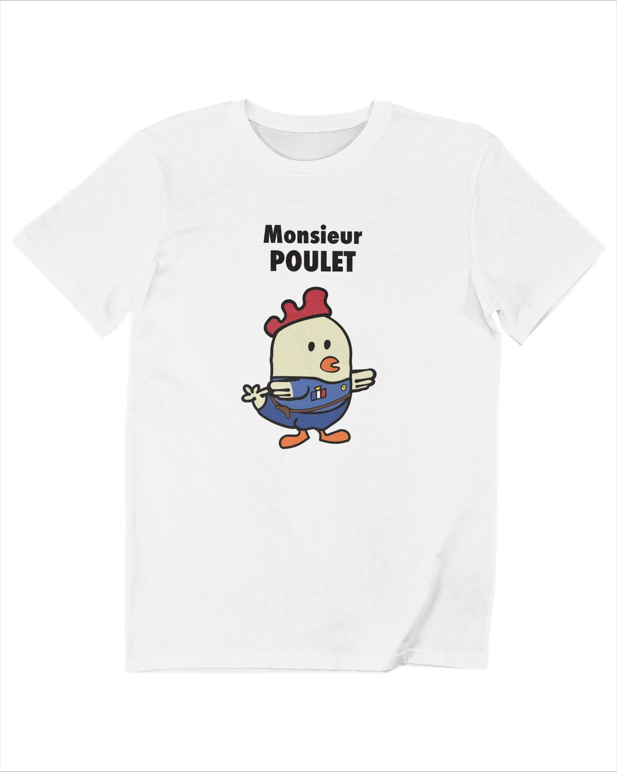 

Monsieur Poulet Graphic Printing Summer Luxury Brand Cotton Men's and Women's T-Shirts Short Sleeves Street Fashion Trend
